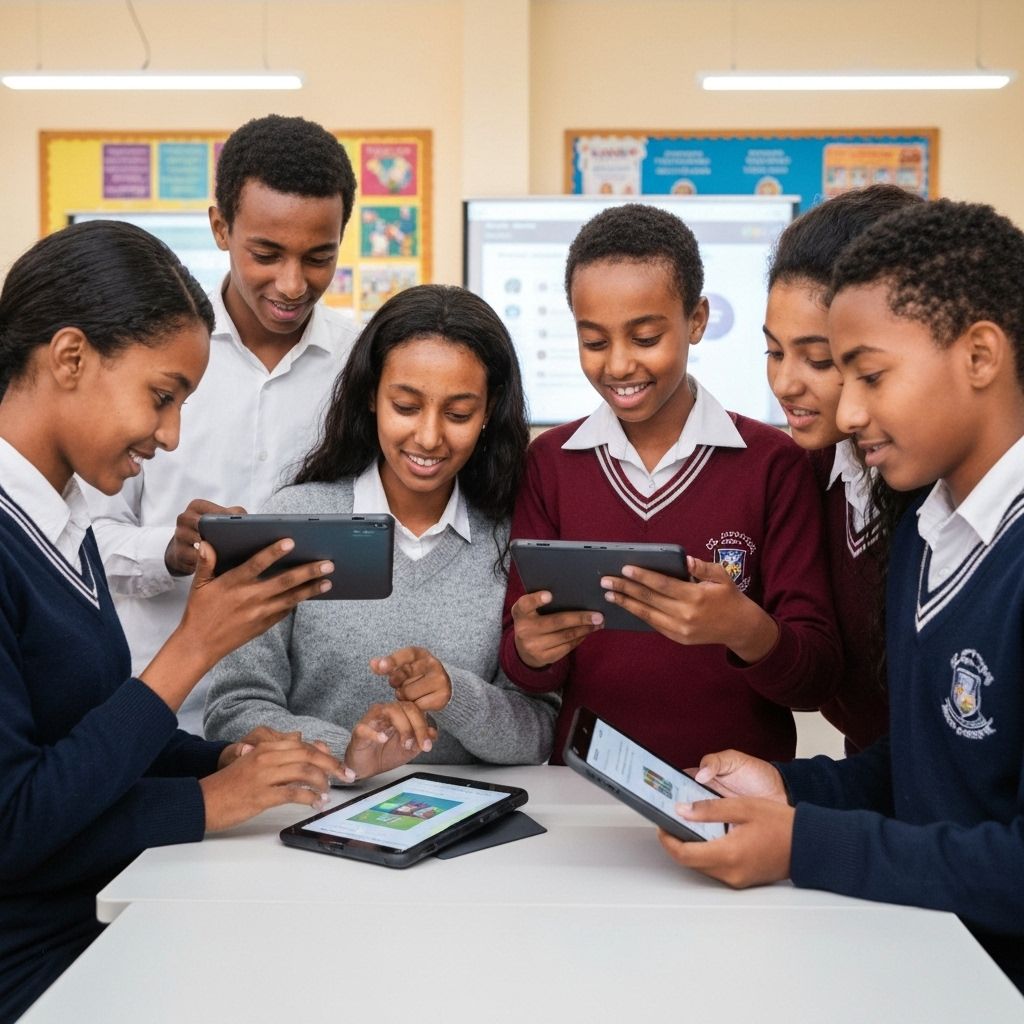 Students using Brana Educational App